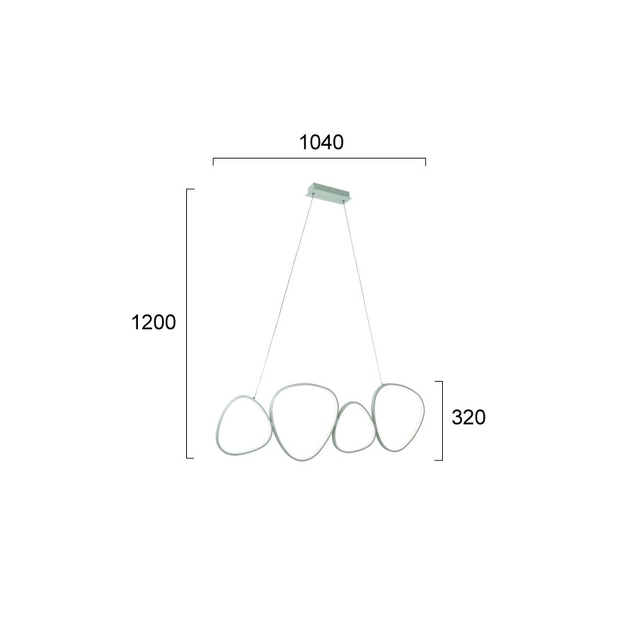 LED luster na sajli HELIX LED/50W/230V srebrni