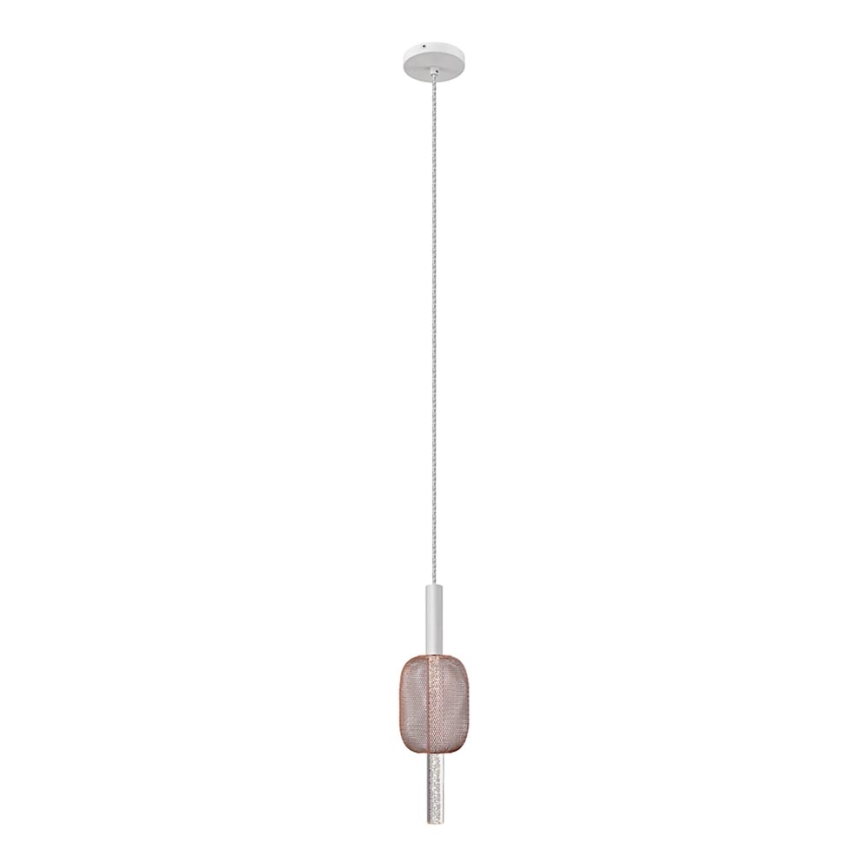 LED Luster na sajli HOLD LED/5W/230V rose gold/bijela