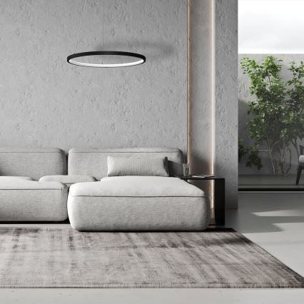 LED Luster na sajli HOOP LED/27W/230V pr. 50 cm 4000K crna
