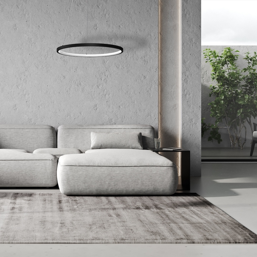 LED Luster na sajli HOOP LED/27W/230V pr. 50 cm 4000K crna