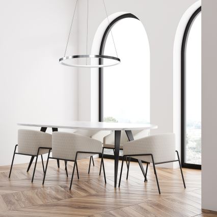 LED Luster na sajli HOOP LED/27W/230V pr. 50 cm 4000K sjajni krom
