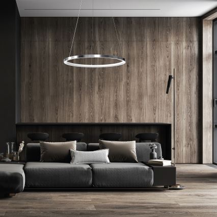 LED Luster na sajli HOOP LED/27W/230V pr. 50 cm 4000K sjajni krom