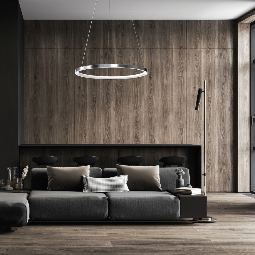 LED Luster na sajli HOOP LED/27W/230V pr. 50 cm 4000K sjajni krom