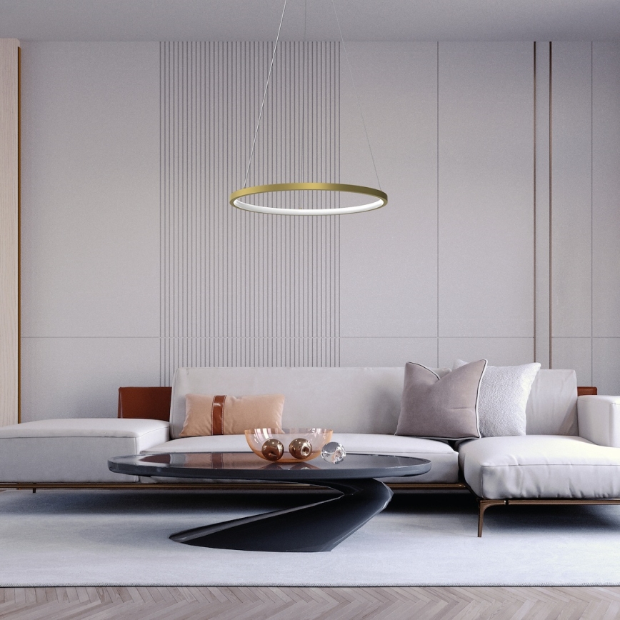 LED Luster na sajli HOOP LED/27W/230V pr. 50 cm 4000K zlatna