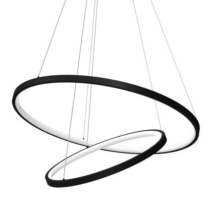 LED Luster na sajli HOOP LED/51W/230V pr. 60 cm 4000K crna