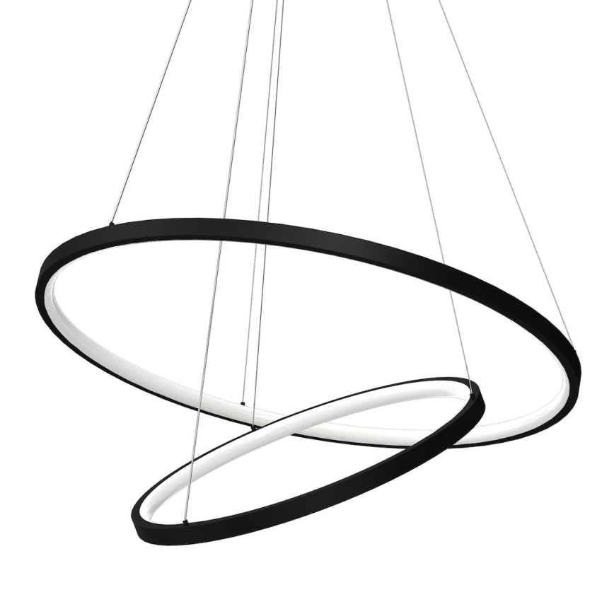 LED Luster na sajli HOOP LED/51W/230V pr. 60 cm 4000K crna