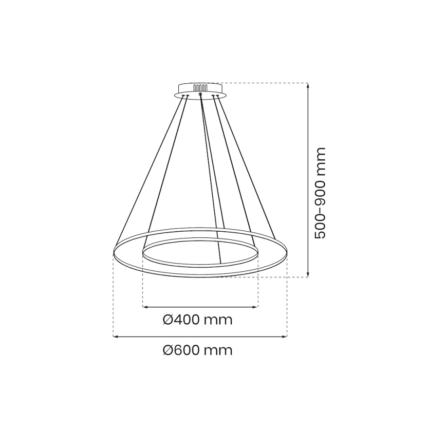 LED Luster na sajli HOOP LED/51W/230V pr. 60 cm 4000K zlatna