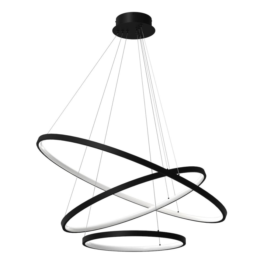LED Luster na sajli HOOP LED/93W/230V pr. 60 cm 4000K crna