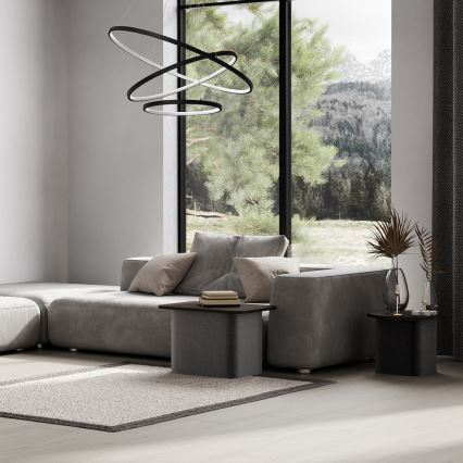 LED Luster na sajli HOOP LED/93W/230V pr. 60 cm 4000K crna