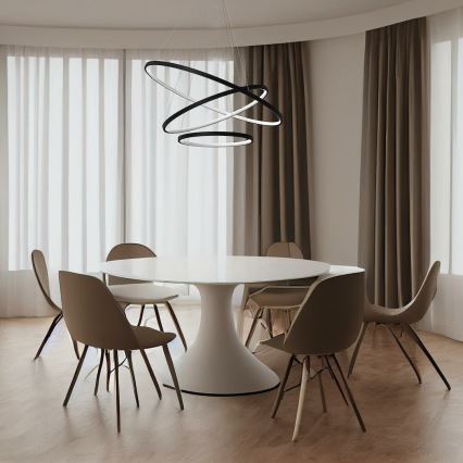 LED Luster na sajli HOOP LED/93W/230V pr. 60 cm 4000K crna