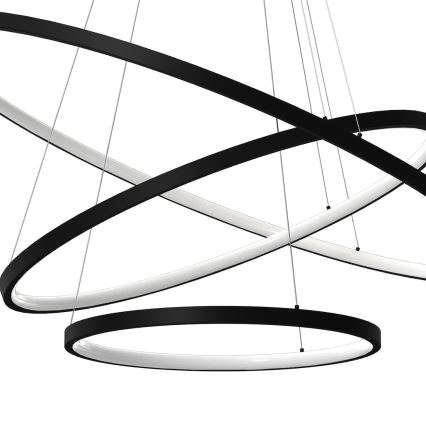 LED Luster na sajli HOOP LED/93W/230V pr. 60 cm 4000K crna