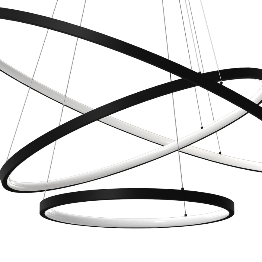 LED Luster na sajli HOOP LED/93W/230V pr. 60 cm 4000K crna