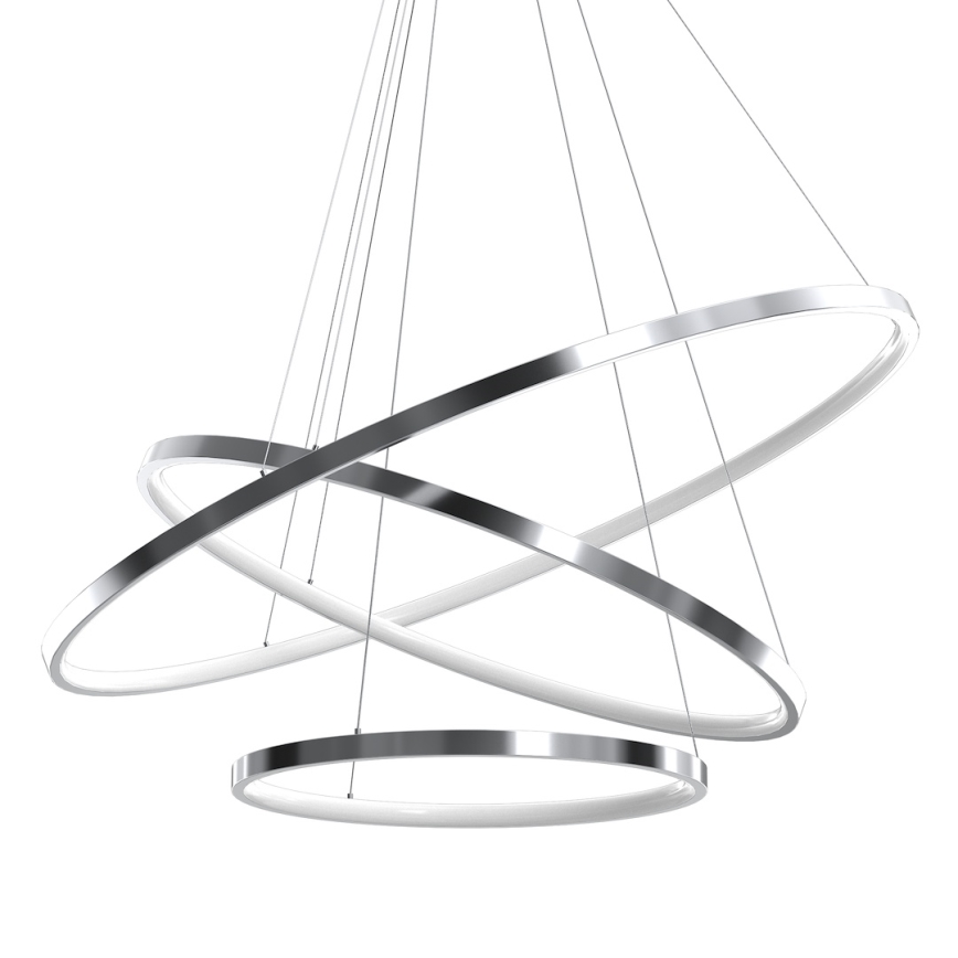 LED Luster na sajli HOOP LED/93W/230V pr. 80 cm 4000K sjajni krom