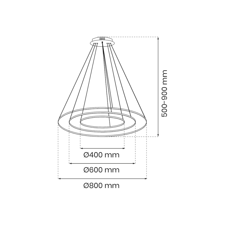 LED Luster na sajli HOOP LED/93W/230V pr. 80 cm 4000K zlatna