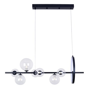 LED Luster na sajli HYBRID LED/15W/230V + 7xG9/6W 4000K crna
