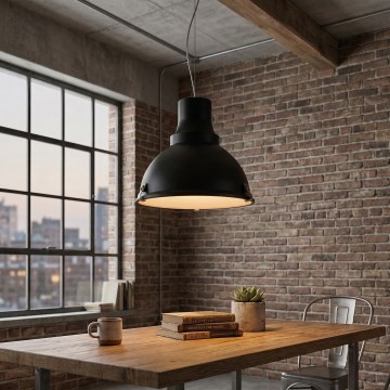 LED luster na sajli INDUSTRY 1xE27/60W/230V crni