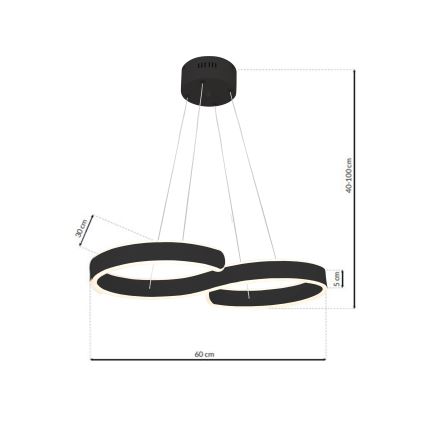 LED luster na sajli INFINITY LED/50W/230V