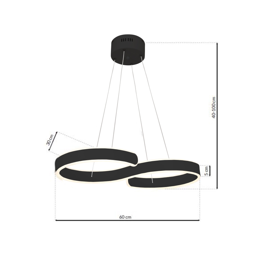 LED luster na sajli INFINITY LED/50W/230V