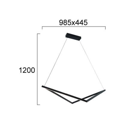 LED luster na sajli ISLA LED/32W/230V crna