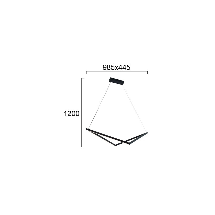 LED luster na sajli ISLA LED/32W/230V crna