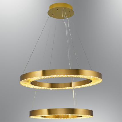 LED luster na sajli JESI LED/140W/230V 3000K Ø 100 cm brončana