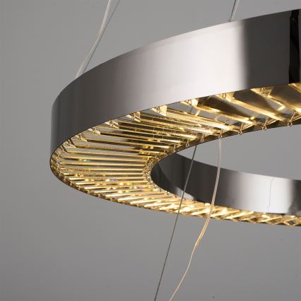 LED luster na sajli JESI LED/140W/230V 3000K Ø 100 cm srebrni