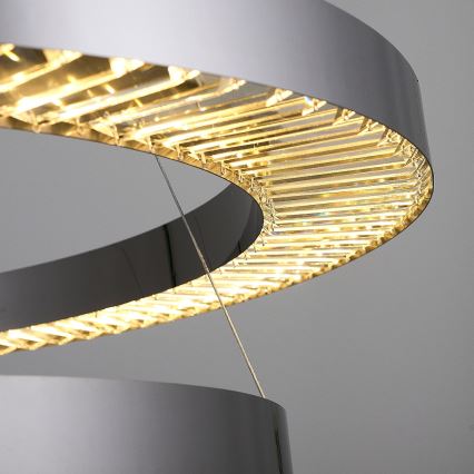 LED luster na sajli JESI LED/140W/230V 3000K Ø 100 cm srebrni