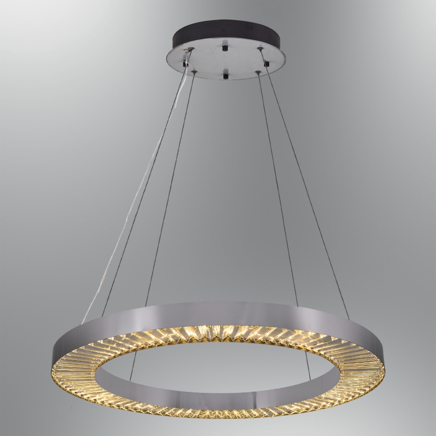 LED luster na sajli JESI LED/85W/230V 3000K pr. 80 cm srebrni