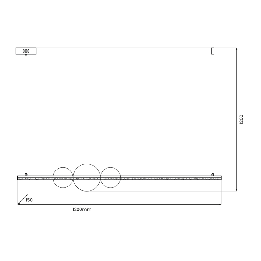 LED Luster na sajli KUGEL LED/30W/230V crna