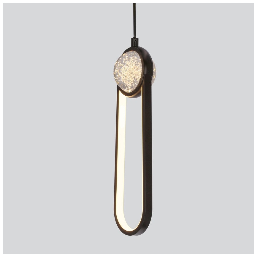 LED Luster na sajli LACRIMA LED/15W/230V 3000K crna
