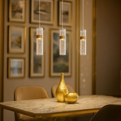 LED luster na sajli LAGOS LED/8W/230V zlatni