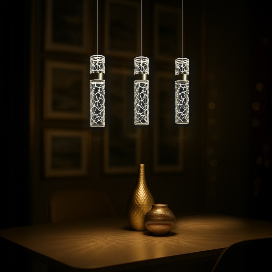 LED luster na sajli LAGOS LED/8W/230V zlatni