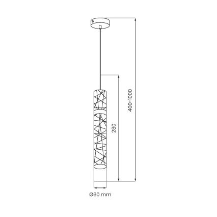 LED luster na sajli LAGOS LED/8W/230V zlatni
