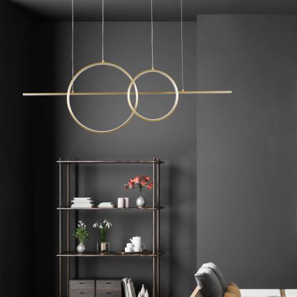 LED luster na sajli LAURA LED/42W/230V zlatni