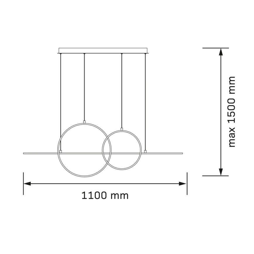 LED luster na sajli LAURA LED/42W/230V zlatni