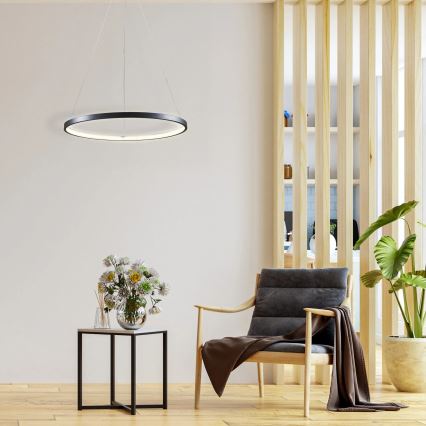 LED Luster na sajli LEA LED/20W/230V 4000K pr. 50 cm crna