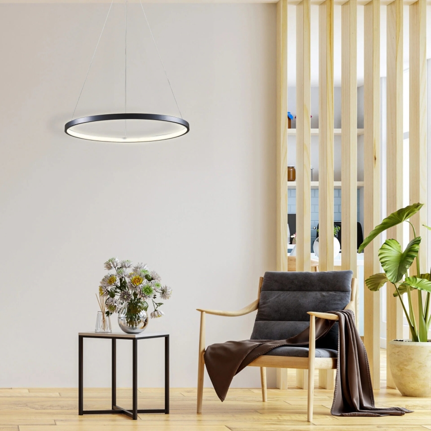 LED Luster na sajli LEA LED/20W/230V 4000K pr. 50 cm crna