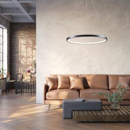 LED Luster na sajli LEA LED/20W/230V 4000K pr. 50 cm crna