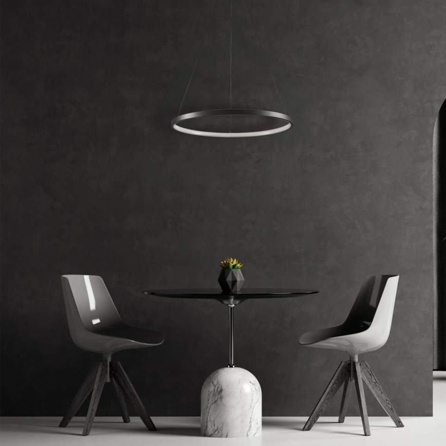 LED Luster na sajli LEA LED/20W/230V 4000K pr. 50 cm crna