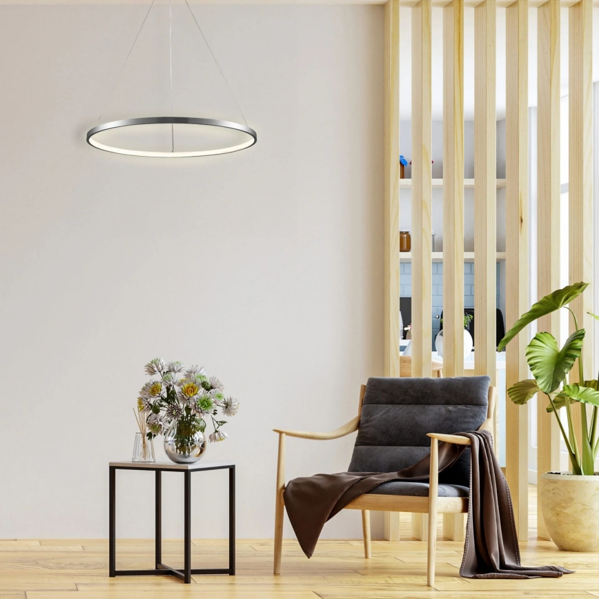 LED Luster na sajli LEA LED/20W/230V 4000K pr. 50 cm mat krom