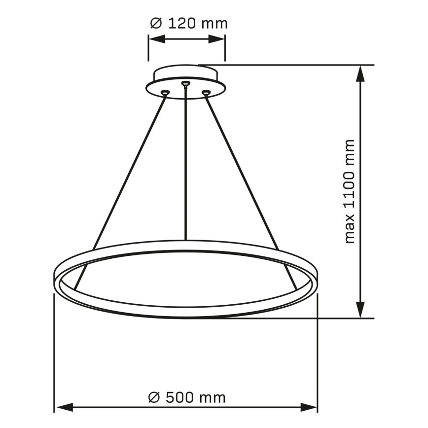 LED Luster na sajli LEA LED/20W/230V 4000K pr. 50 cm mat krom