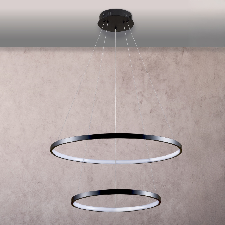 LED Luster na sajli LEA LED/35W/230V 4000K pr. 60 cm crna