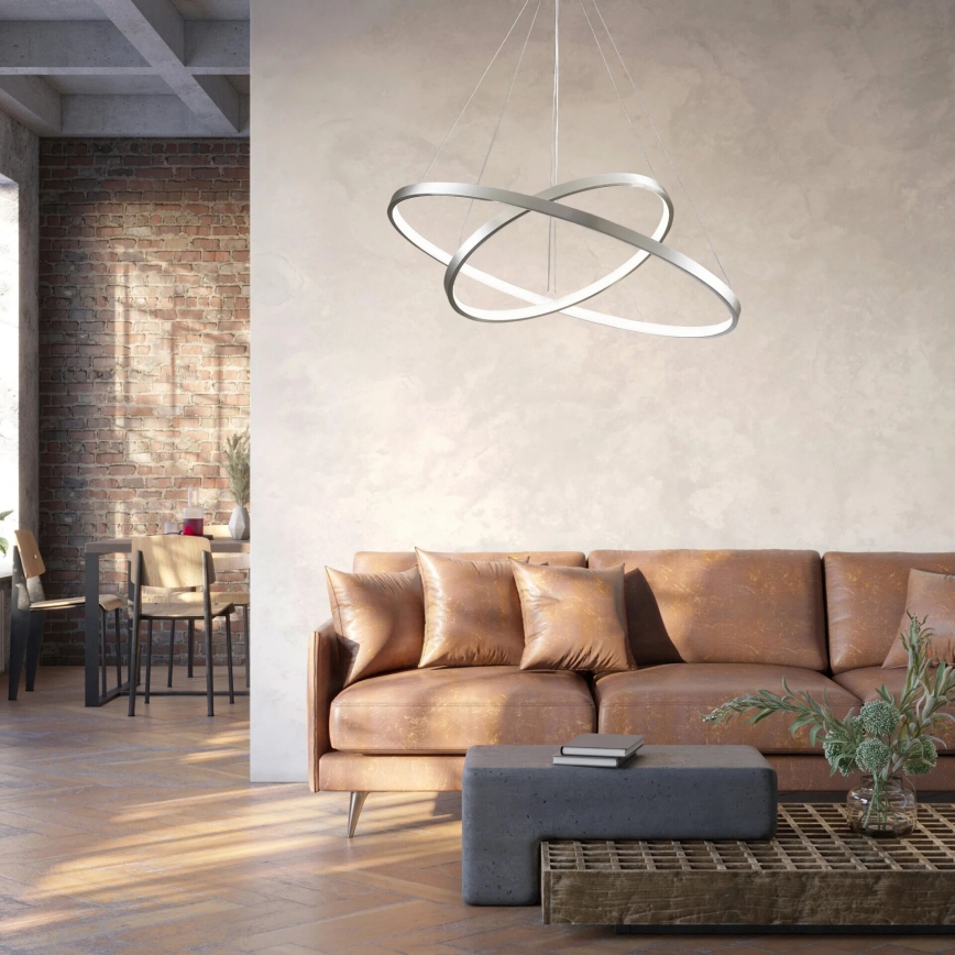 LED Luster na sajli LEA LED/35W/230V 4000K pr. 60 cm mat krom