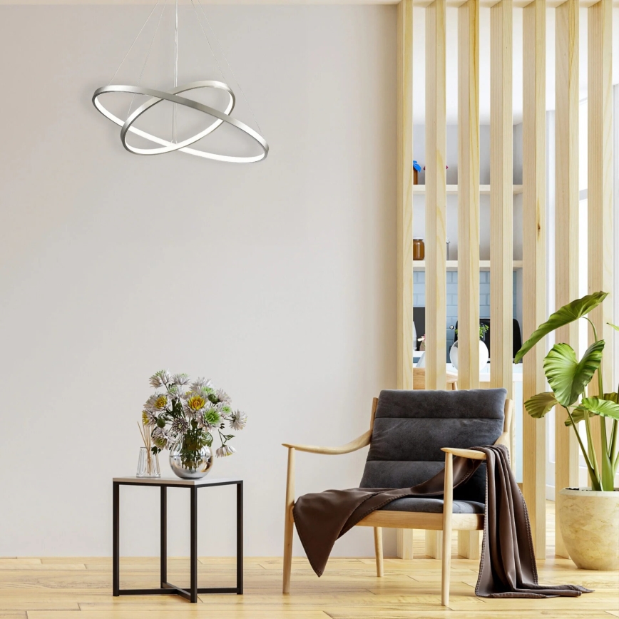 LED Luster na sajli LEA LED/35W/230V 4000K pr. 60 cm mat krom