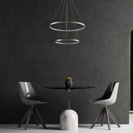 LED Luster na sajli LEA LED/35W/230V 4000K pr. 60 cm mat krom