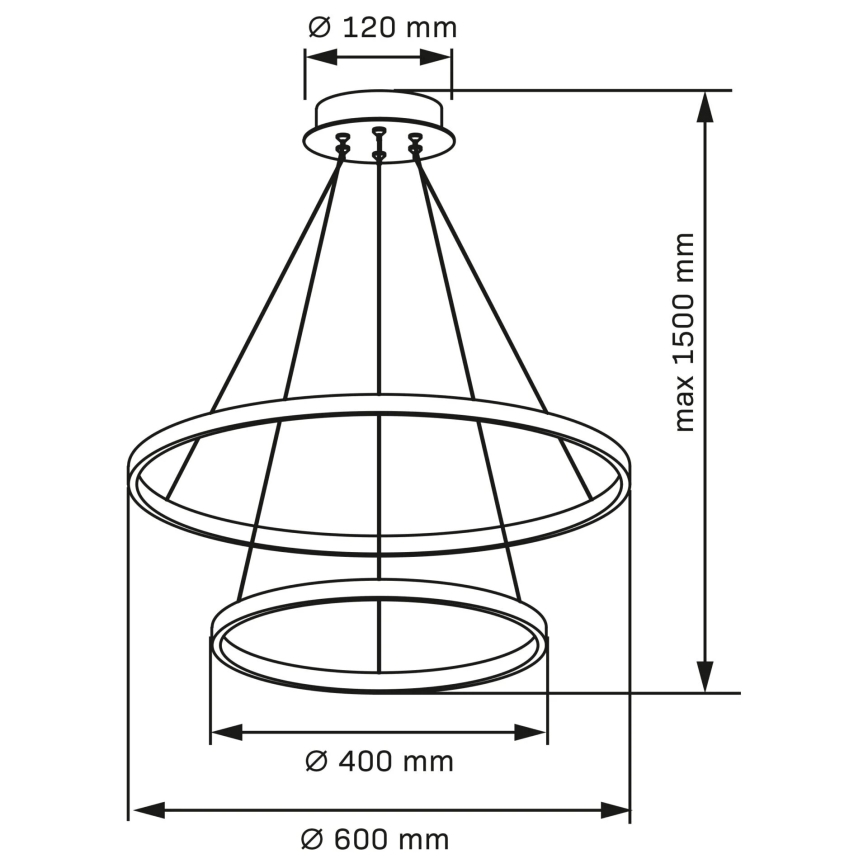 LED Luster na sajli LEA LED/35W/230V 4000K pr. 60 cm mat krom