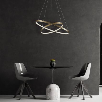 LED Luster na sajli LEA LED/35W/230V 4000K pr. 60 cm zlatna