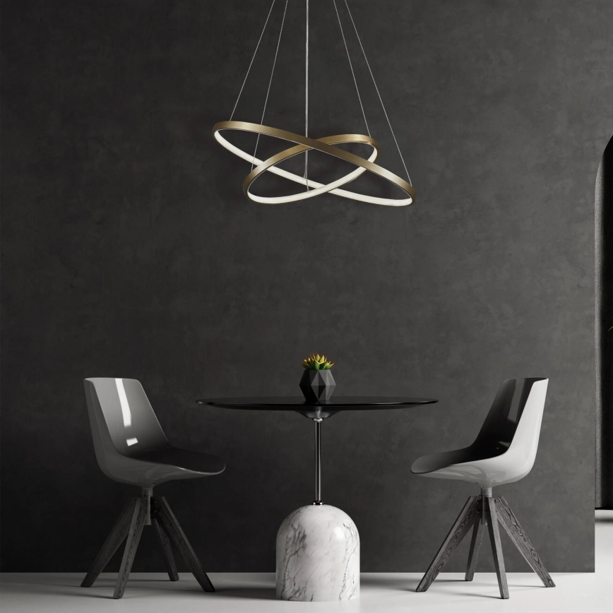 LED Luster na sajli LEA LED/35W/230V 4000K pr. 60 cm zlatna