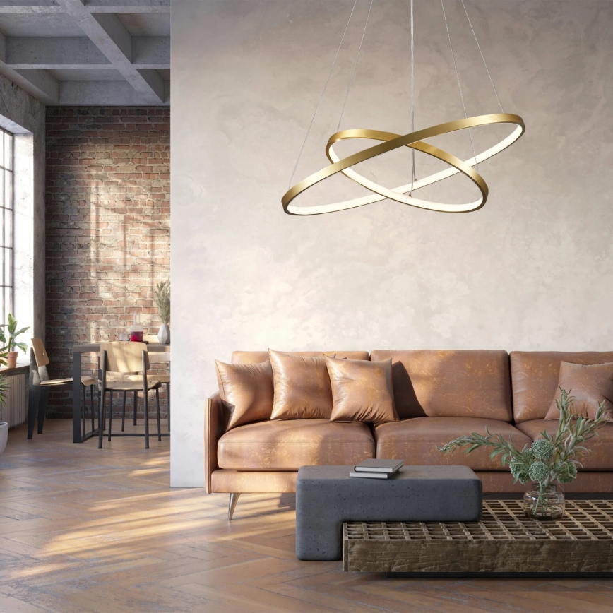 LED Luster na sajli LEA LED/35W/230V 4000K pr. 60 cm zlatna