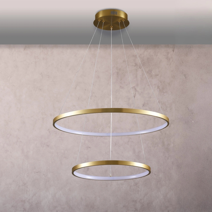 LED Luster na sajli LEA LED/35W/230V 4000K pr. 60 cm zlatna